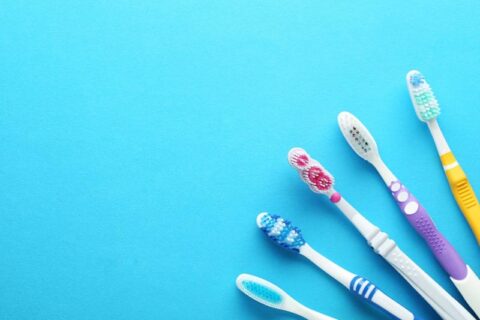 five tooth brushes